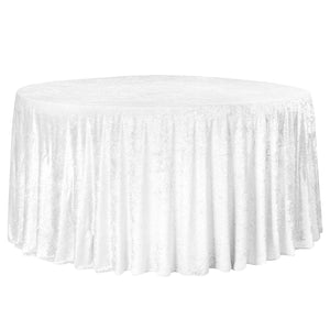Velvet 120" Round Tablecloth - White