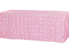 Wedding Rosette Satin rectangular Tablecloth – Medium Pink