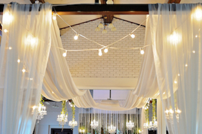 White Ceiling Draping Lights
