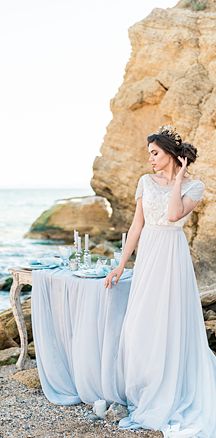 beautiful bride by the beach