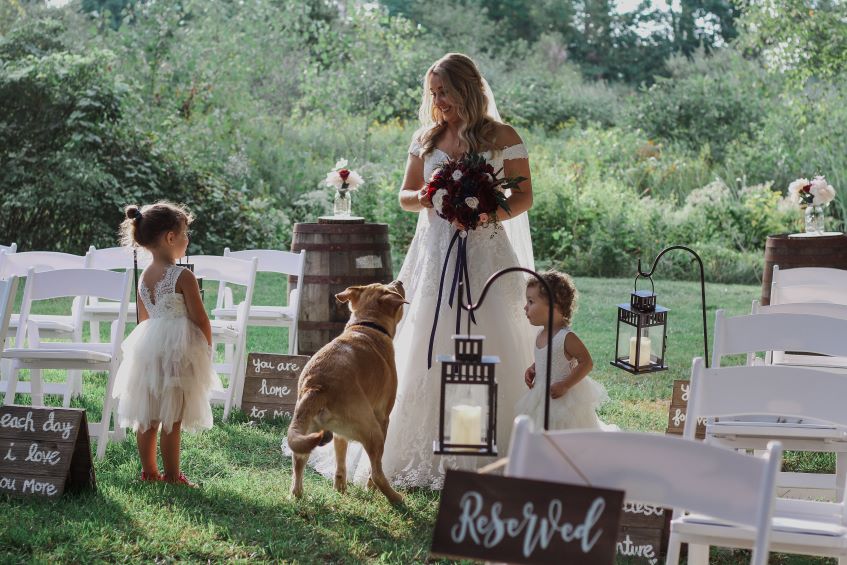 beautiful bride with kids