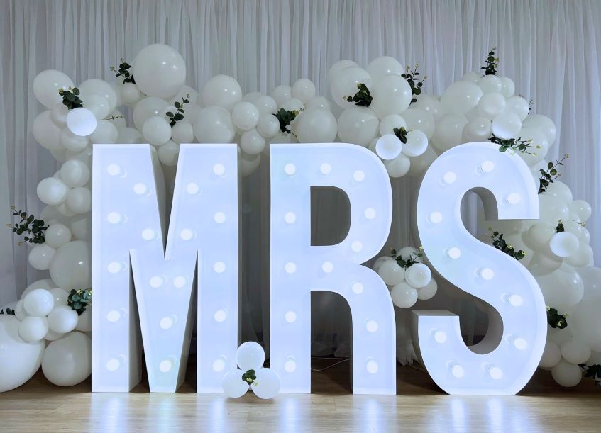 bridal party marquee letters