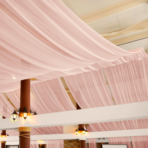 40ft Ceiling/Curtain Draping Sheer Voile Flame Retardant (FR) - Blush