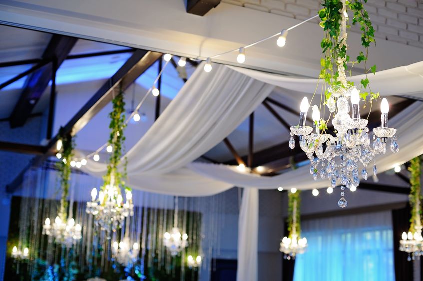 ceiling decor with tulle