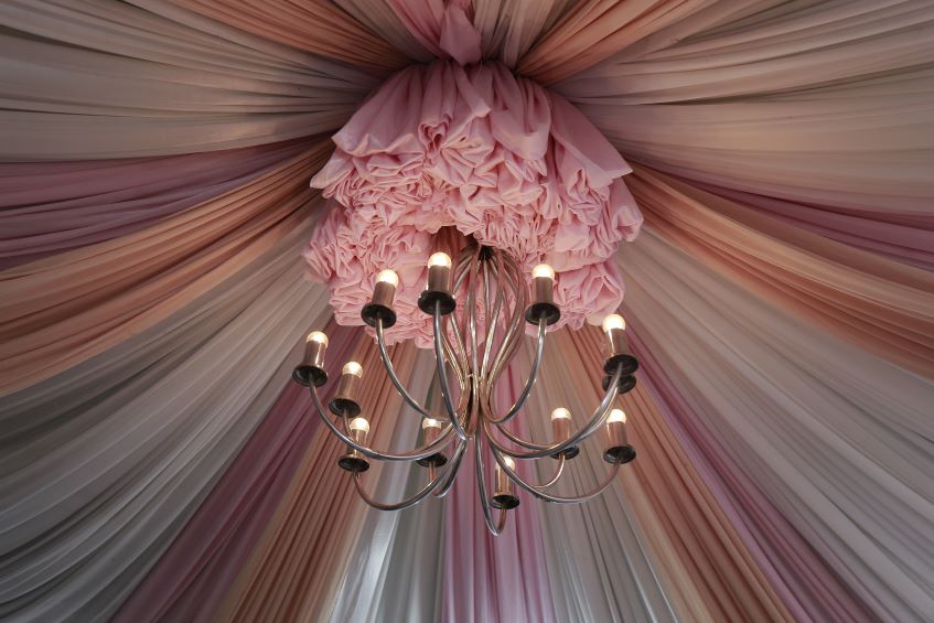 ceiling draping decorations
