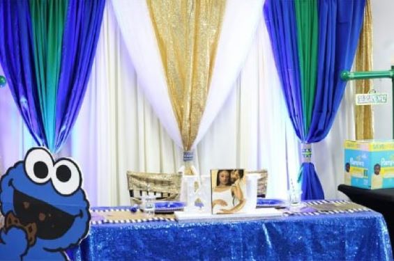 cookie monster baby shower decor