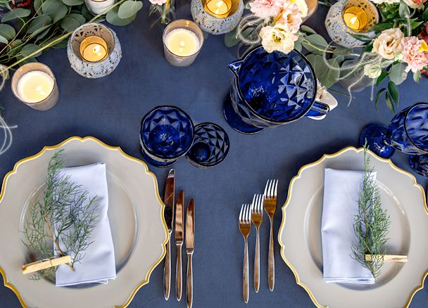 90"x132" Rectangular Oblong Polyester Tablecloth - Navy Blue