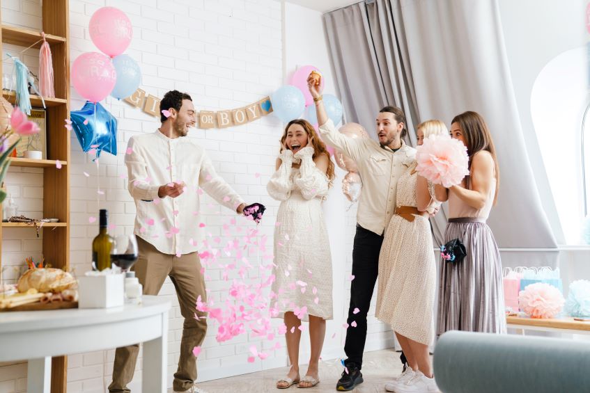 indoor gender reveal party