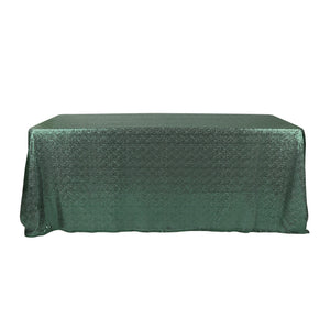 Glitz Sequin Mesh Net Tablecloth 90"x132" Rectangular - Emerald Green