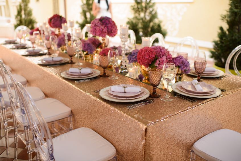 gold sequin tablecloth