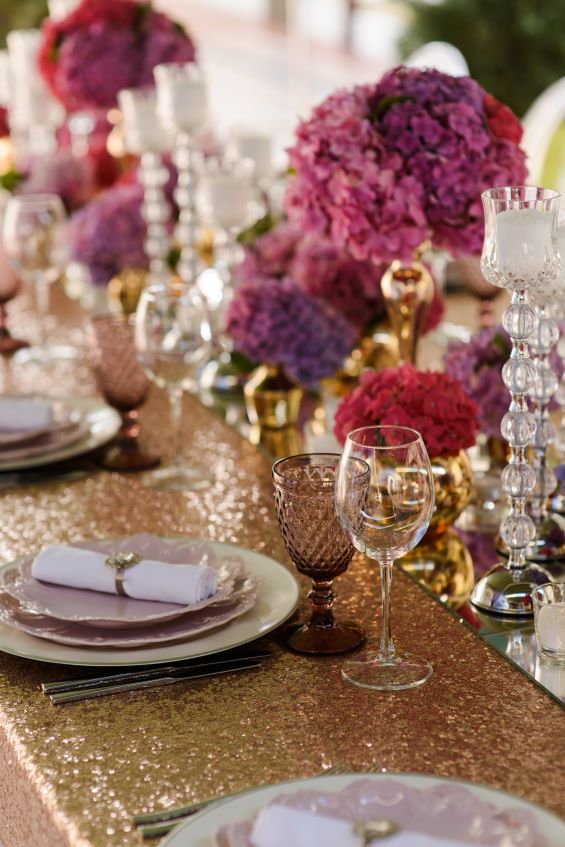 gold sequin table runners