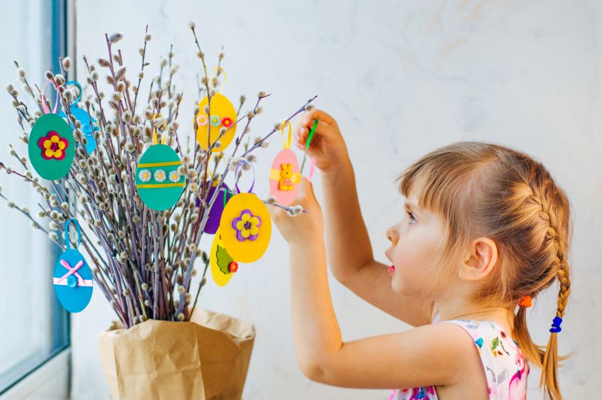 hanging decorated easter egg