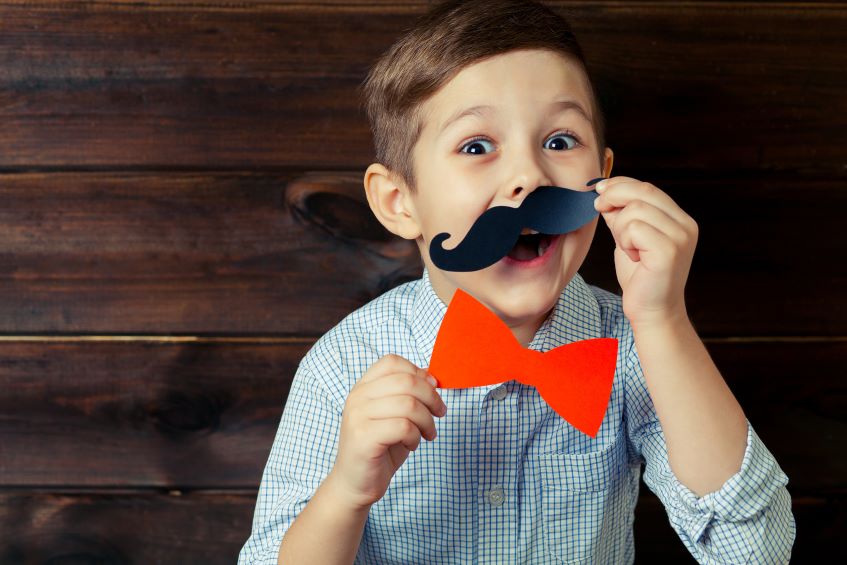 kids with mustache and bow tie