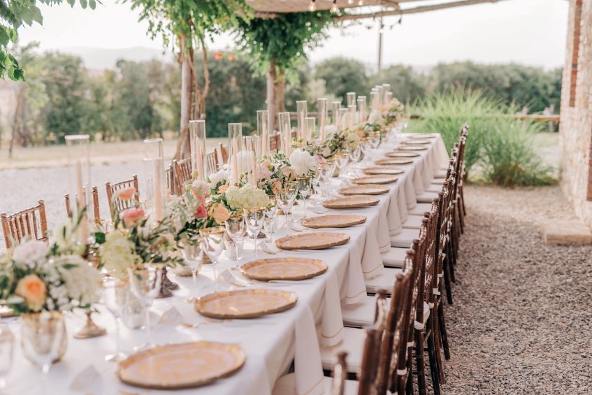 outdoor wedding setup