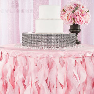 Curly Willow 17ft Table Skirt - Pink