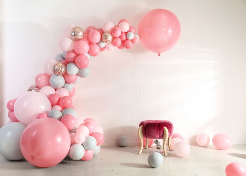 pink party balloons