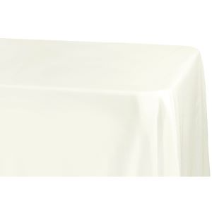 Economy Polyester Tablecloth 90"x132" Oblong Rectangular - Ivory