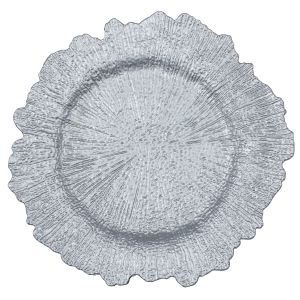 Reef Acrylic Plastic Charger Plate - Silver