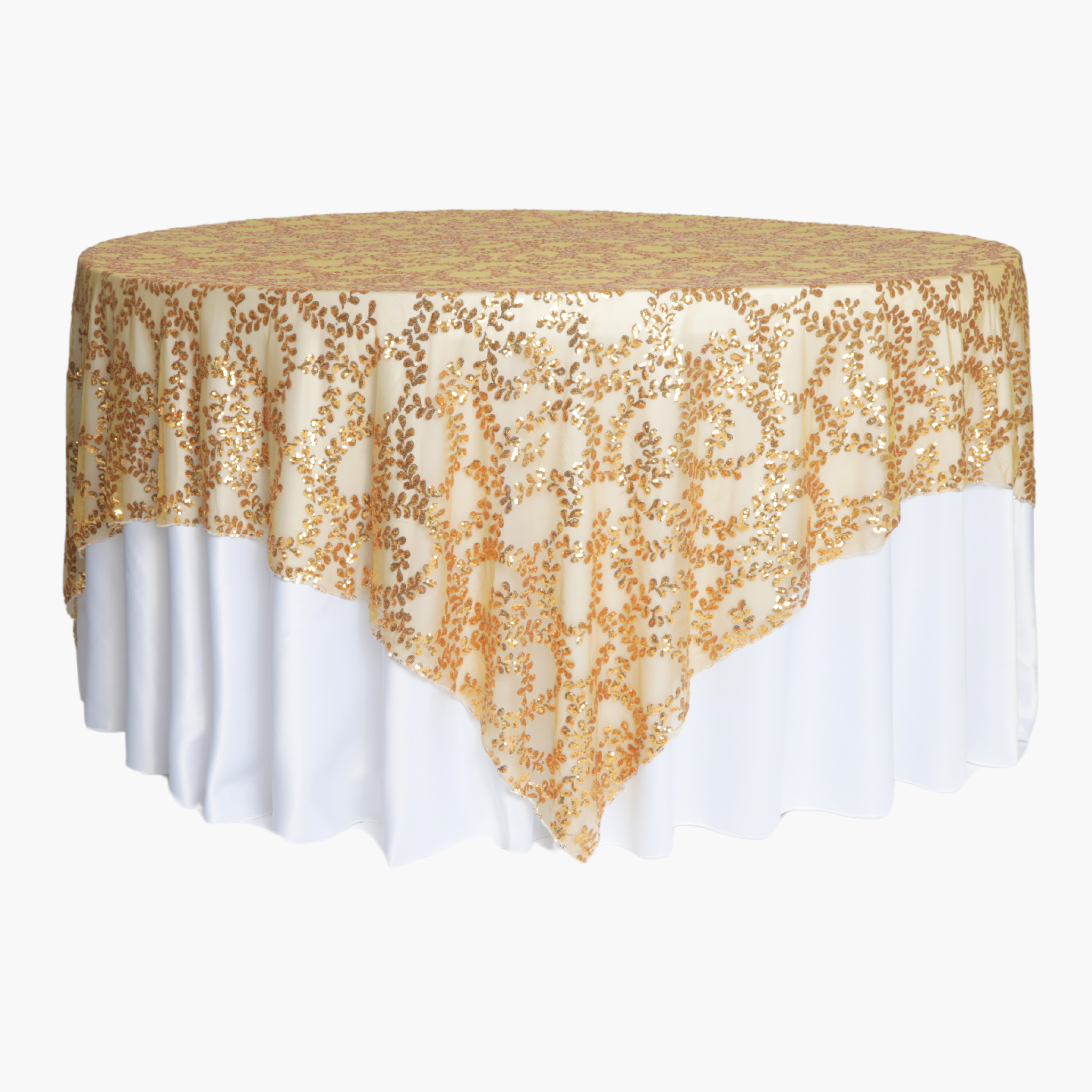 Wedding Rosette SATIN 120 Round Tablecloth - Blush/Rose Gold