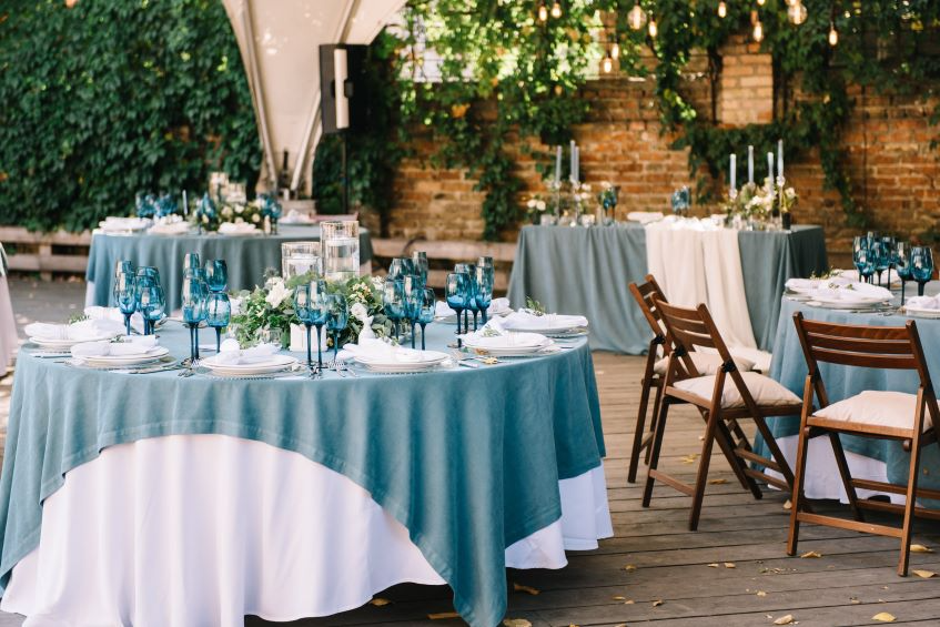 blue table overlays