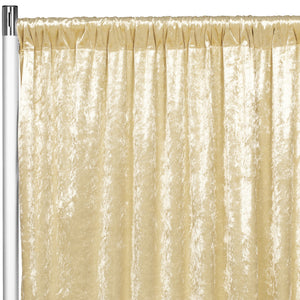 Velvet 10ft H x 52" W Drape/Backdrop Curtain Panel - Champagne