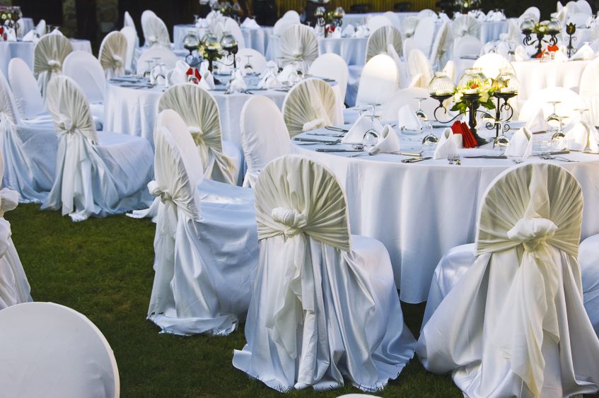 white wedding chair covers