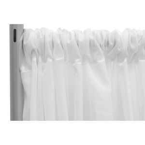 Sheer Voile Flame Retardant (FR) 10ft H x 118" W Drape/Backdrop Curtain Panel - White