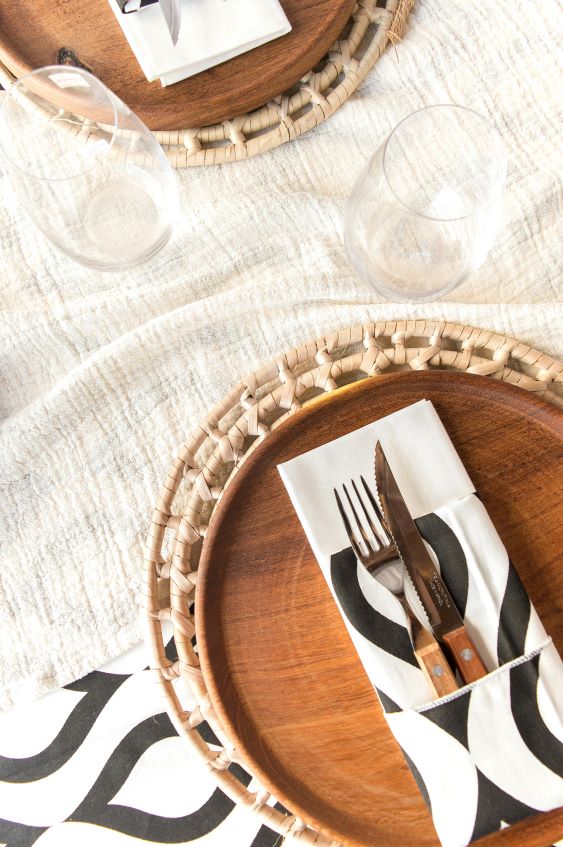 wooden plate on a table