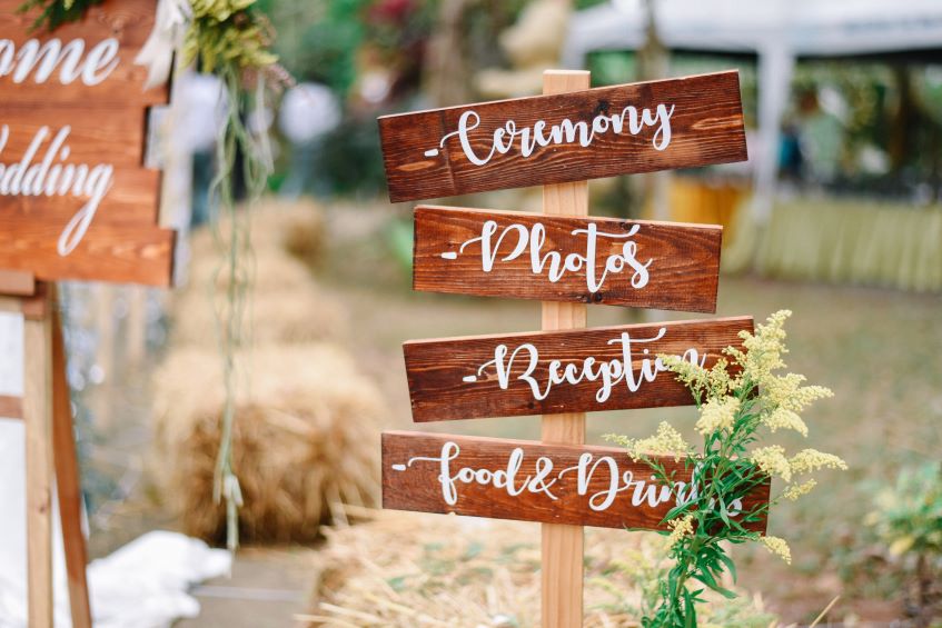 wooden wedding signs