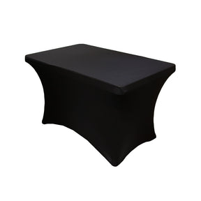 4 Ft Black Rectangular Spandex Table