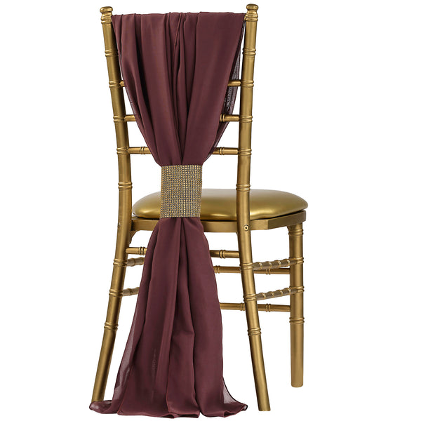 Burgundy Chiffon Chair Sashes