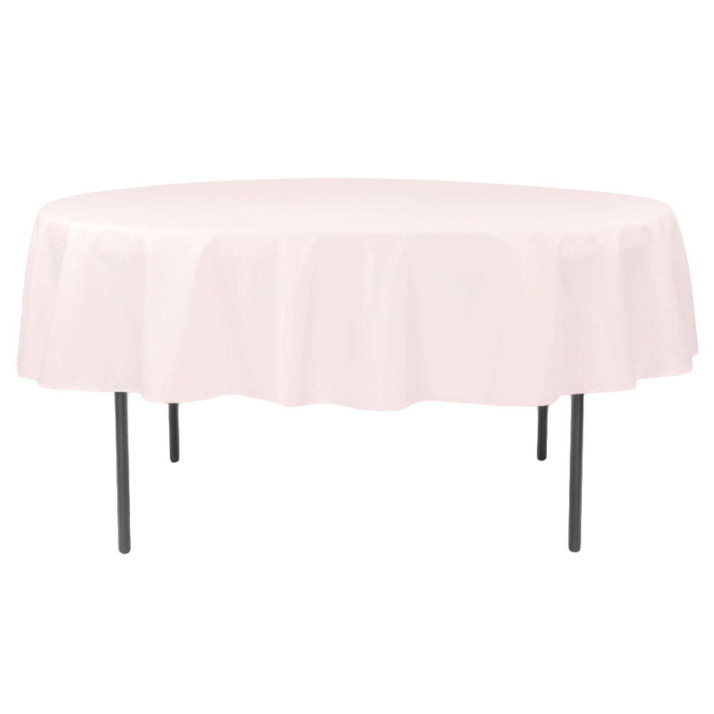 Image of Polyester 90" Round Tablecloth - Pastel Pink