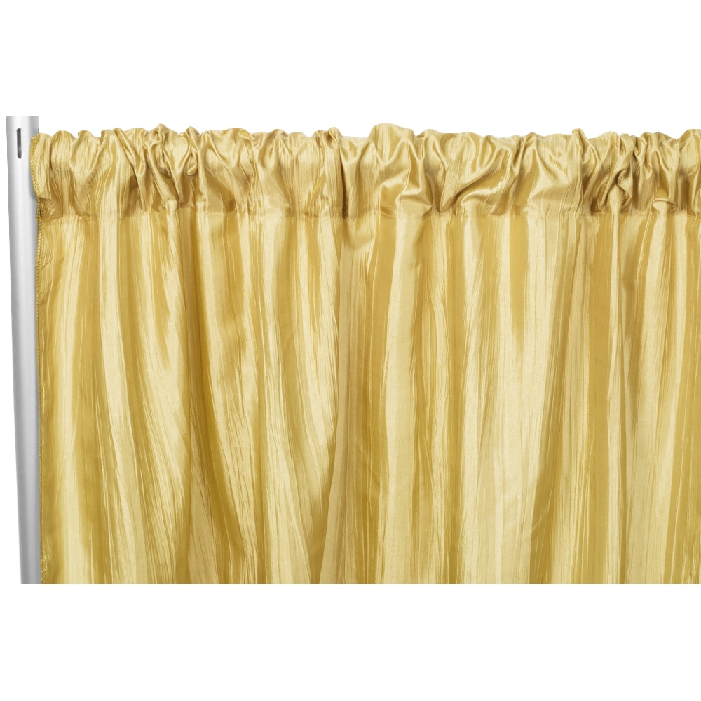 Accordion Crinkle Taffeta 10ft H x 54" W Drape/Backdrop Panel - Gold