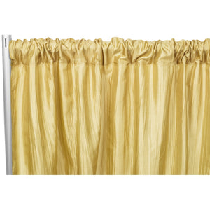 Accordion Crinkle Taffeta 10ft H x 54" W Drape/Backdrop Panel - Gold