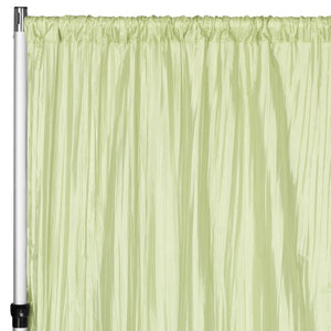 Accordion Crinkle Taffeta 10ft H x 54" W Drape/Backdrop Panel - Sage Green