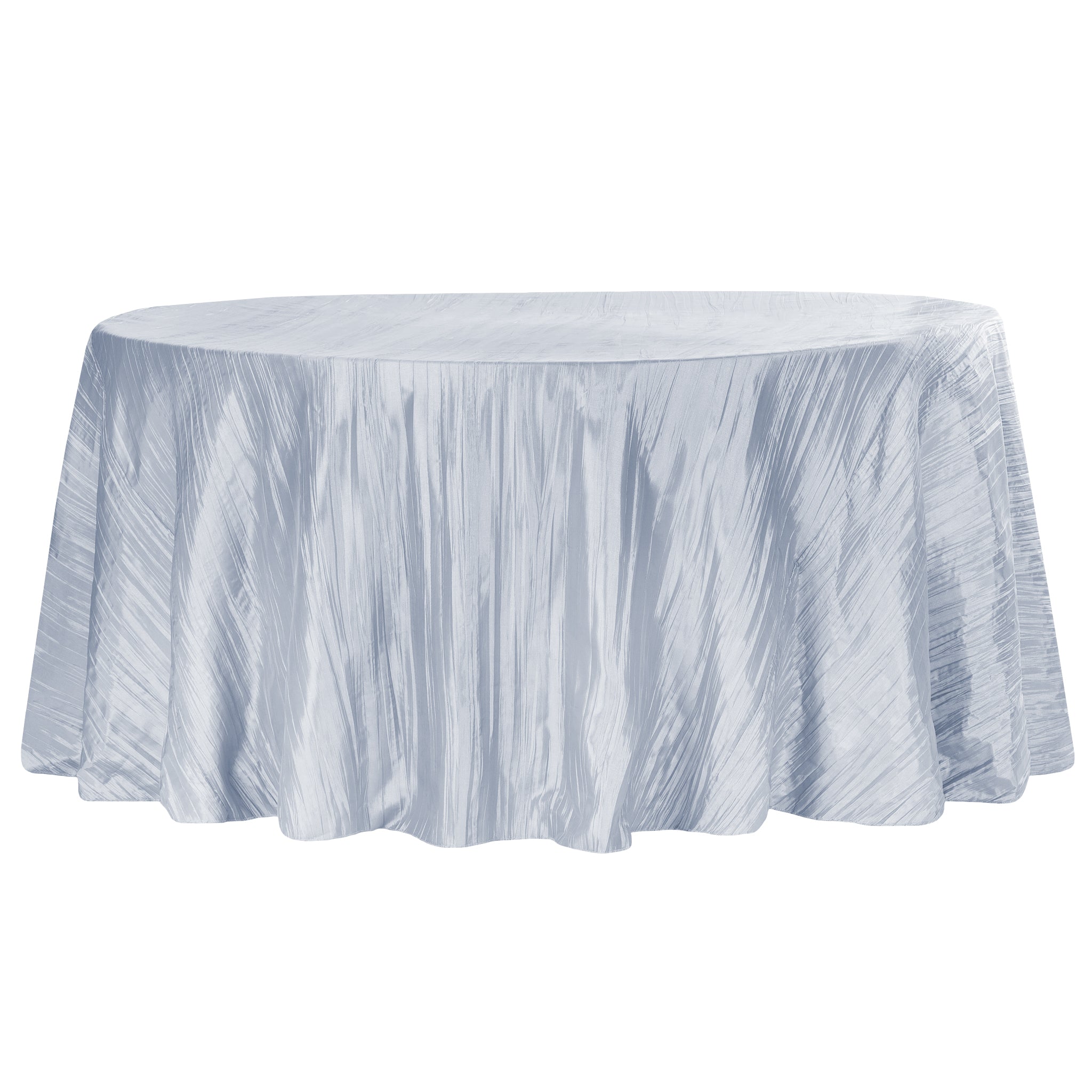 Accordion Crinkle Taffeta 120" Round Tablecloth - Dusty Blue
