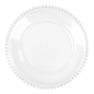 Acrylic Beaded 13" Round Charger Plate - Clear