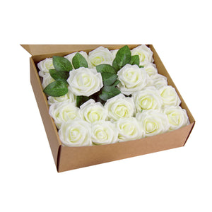 Artificial DIY Foam Rose Stems (50 pcs) - Ivory