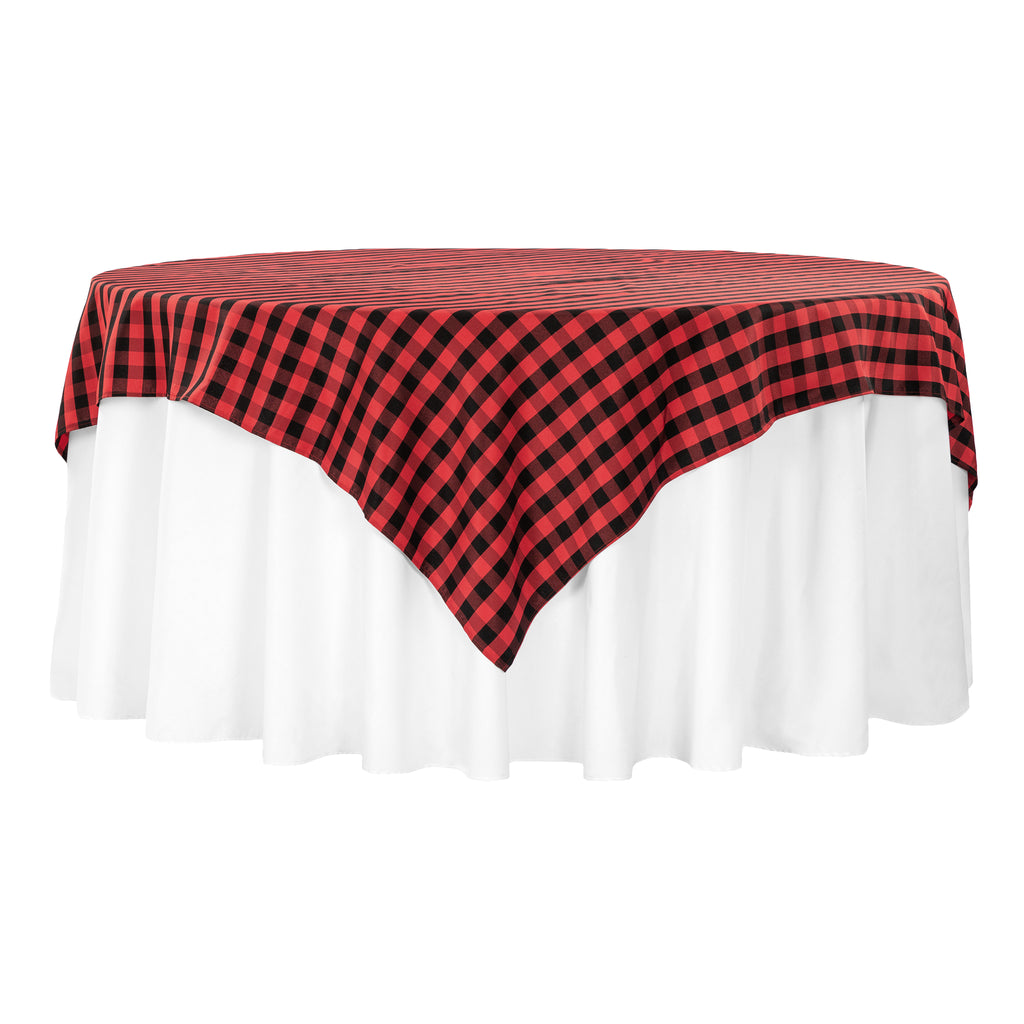 black and red tablecloth