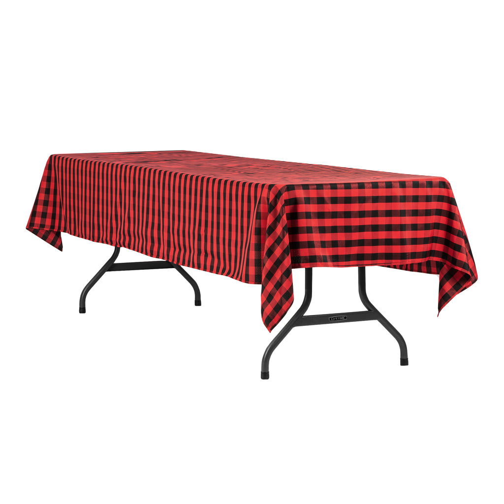 black and red tablecloth