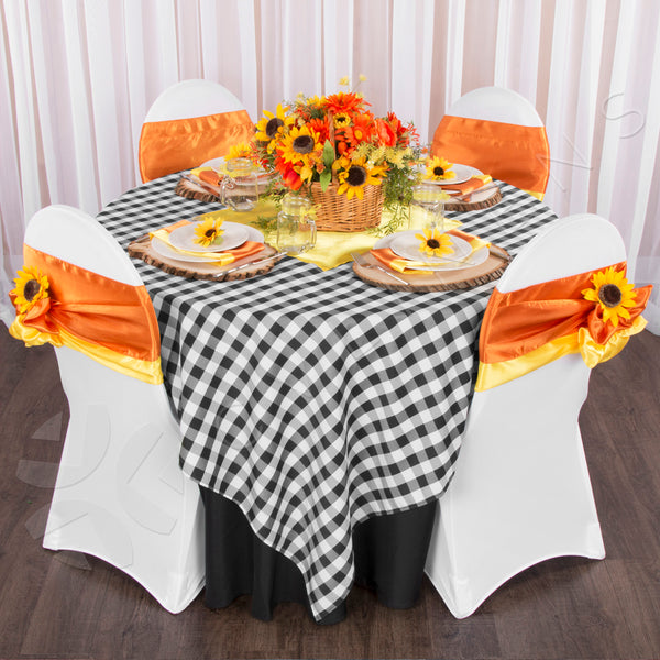 Polyester Square 90" x 90" Overlay/Tablecloth - Gingham ...