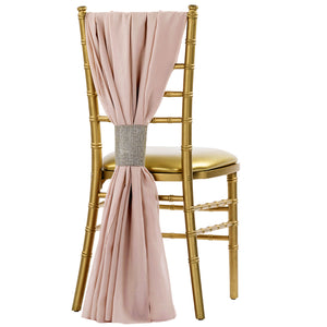 5pcs Pack of Chiffon Chair Sashes/Ties 19" x 72" - Dusty Rose/Mauve