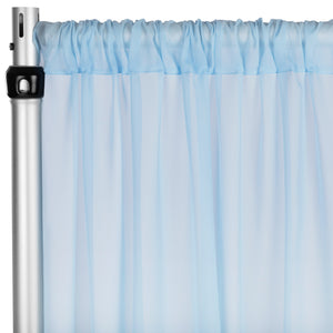 Chiffon Curtain Drape 14ft H x 58" W Panel - Baby Blue