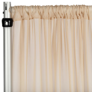 Chiffon Curtain Drape 12ft H x 58" W Panel - Champagne