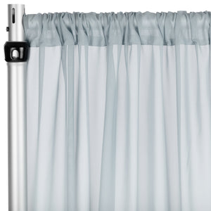 Chiffon Curtain Drape 14ft H x 58" W Panel - Dusty Blue