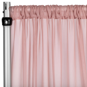 Chiffon Curtain Drape 14ft H x 58" W Panel - Dusty Rose/Mauve