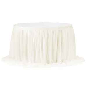 Chiffon Tulle Table Skirt Extra Long 17ft - Ivory