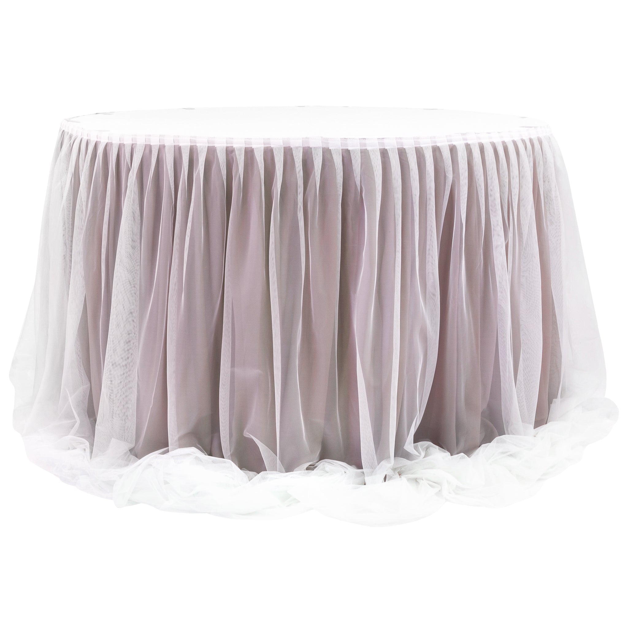 Chiffon Tulle Table Skirt Extra Long 57 X 14ft Dusty Rosemauve And W Cv Linens 1270
