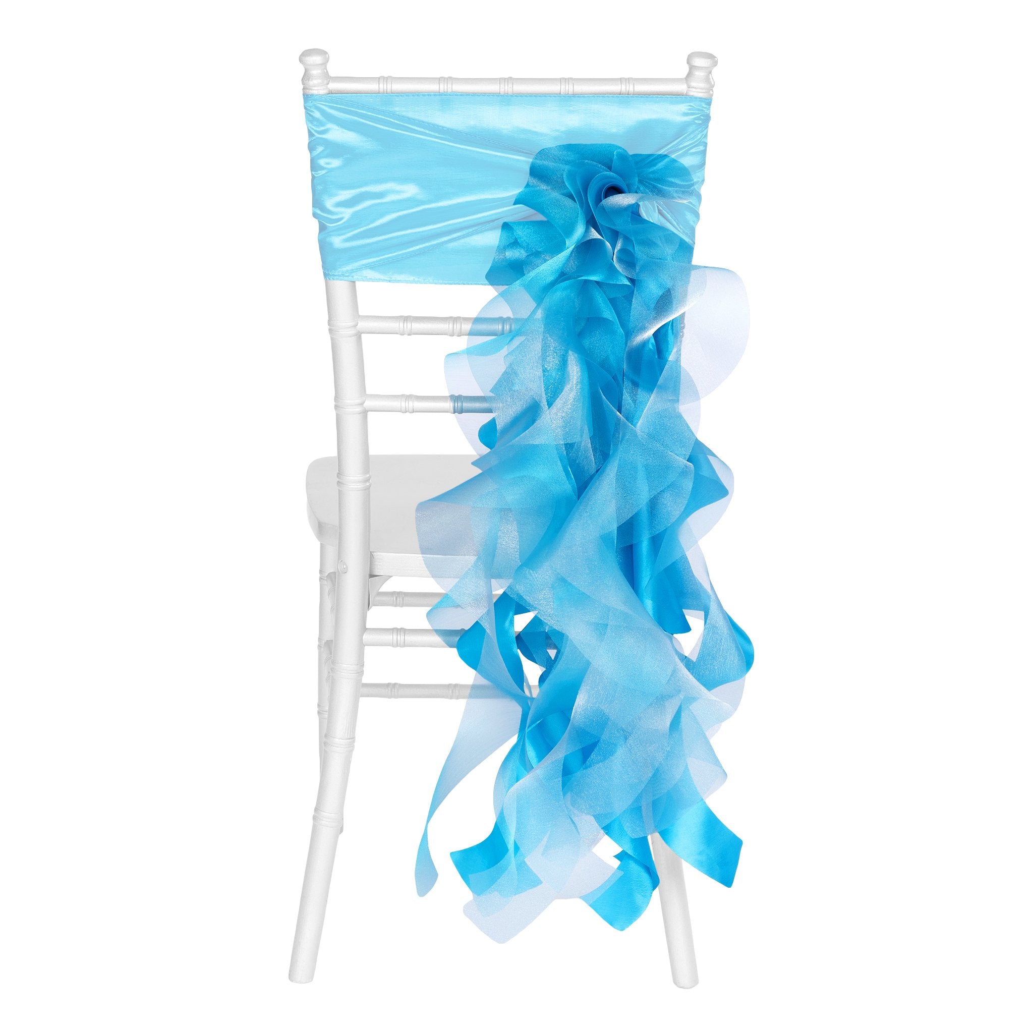 Curly Willow Chair Sash - Aqua Blue