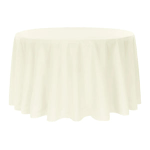 Economy Polyester Tablecloth 132" Round - Ivory